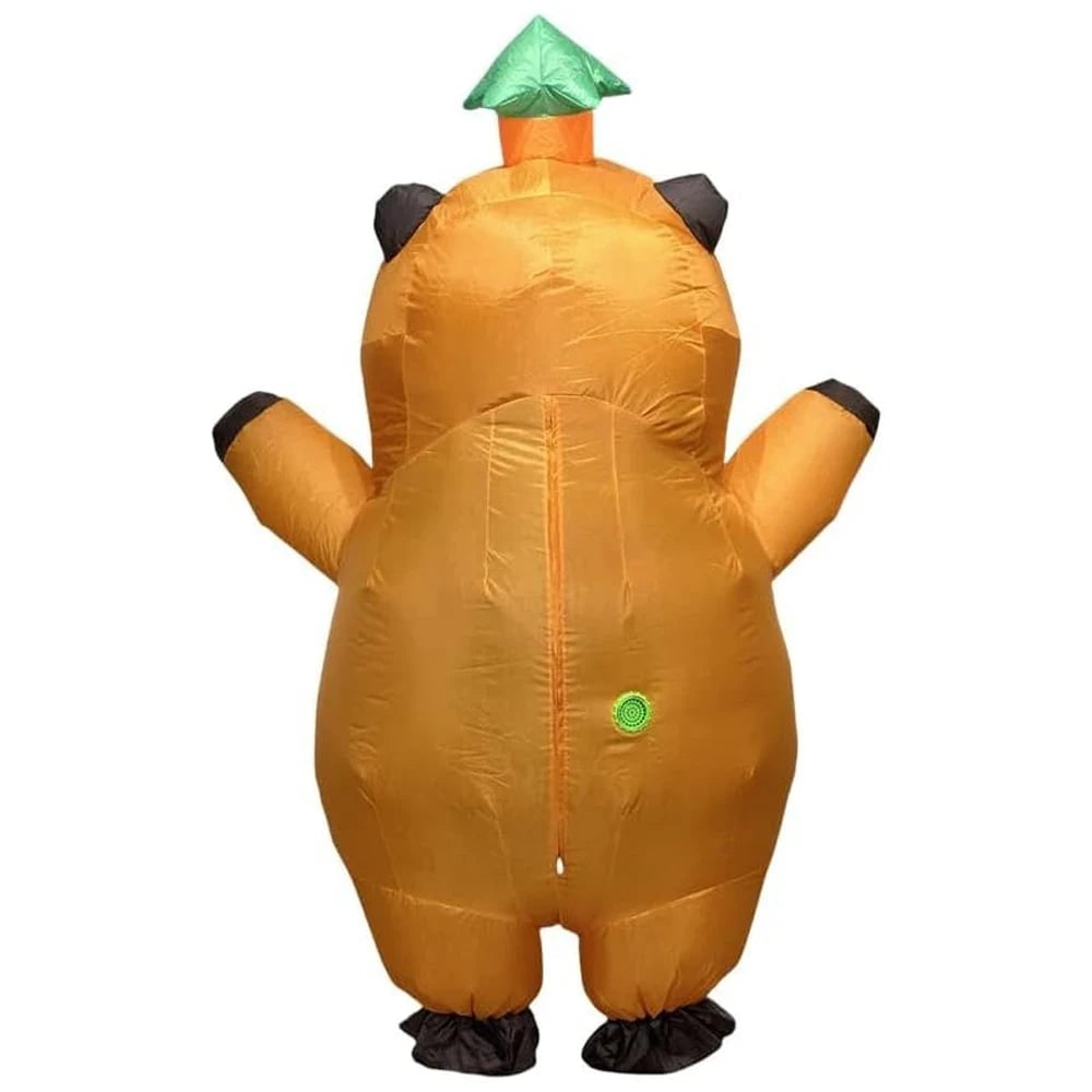 Halloween Inflatable Capybara Costume and Youth with Blower Fan and Leaf Hat - Image 5