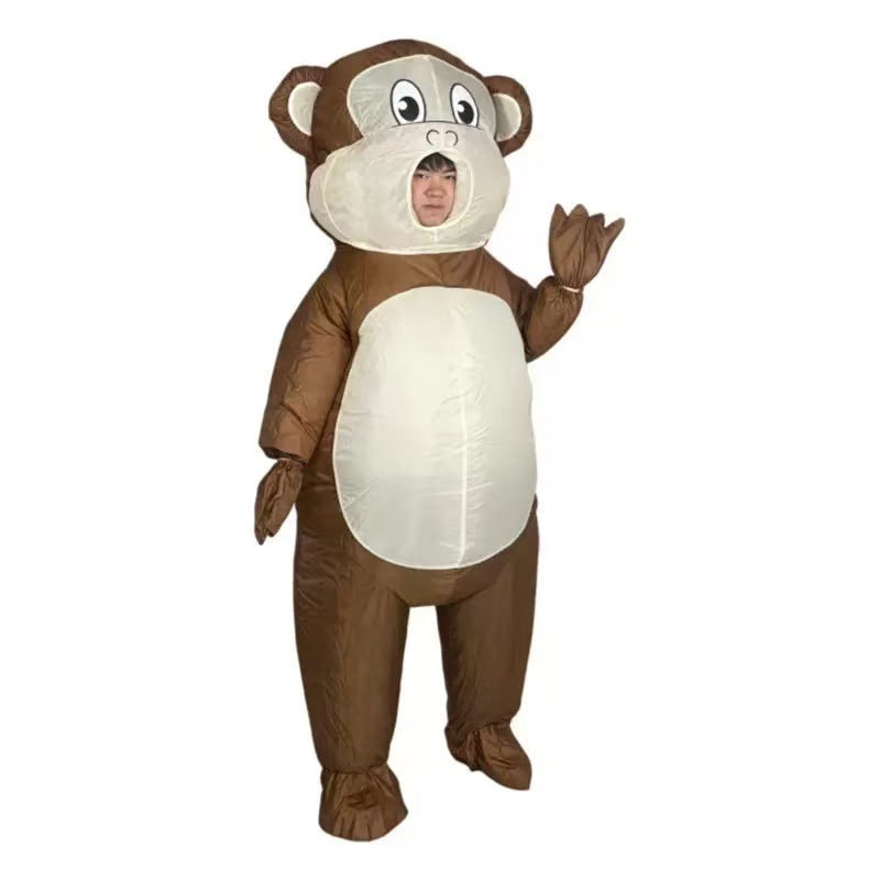 Halloween Inflatable Costume Full Body Animal Suit with Mesh Face Window - Image 3