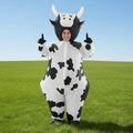Halloween Inflatable Cow Costume with Animal Hood and Hoof Covers Party - Image 1