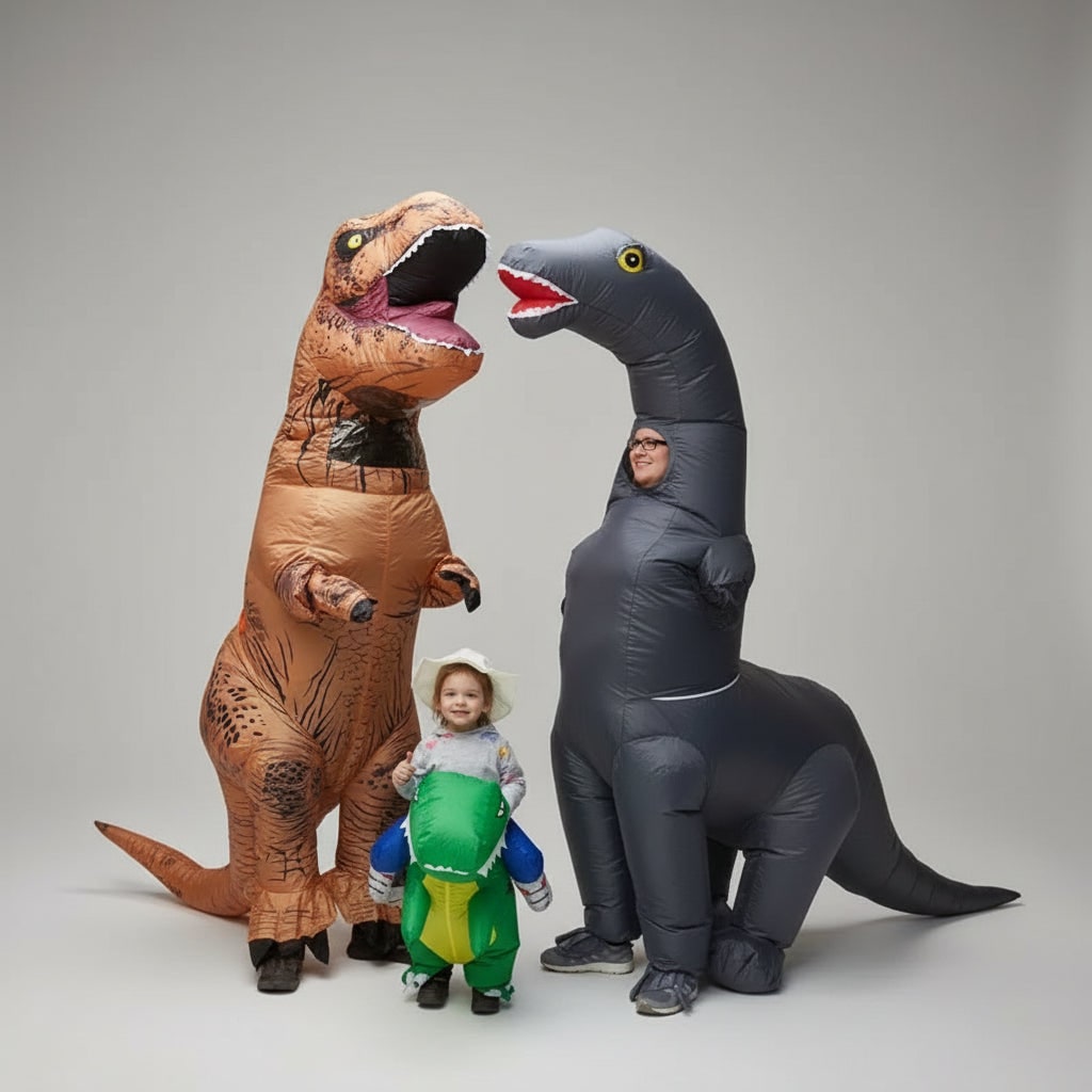 Halloween Inflatable Dinosaur Costume Outfit with Long Neck and Face Cutout for Party - Image 6