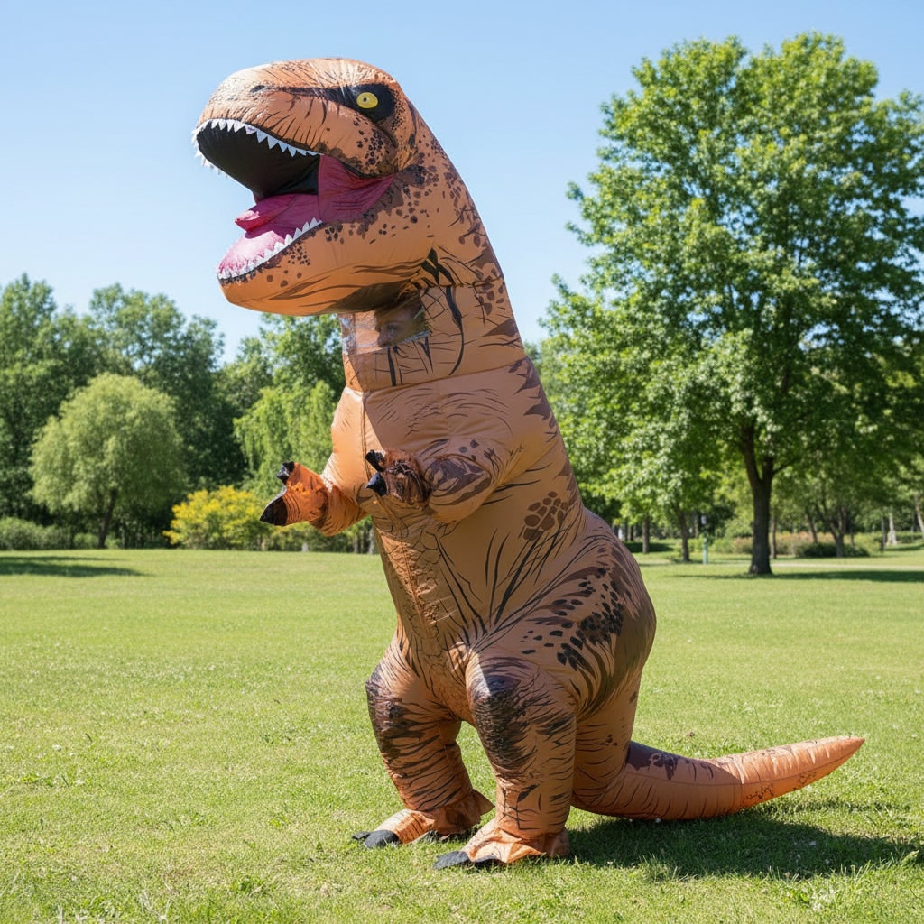 Halloween Inflatable Dinosaur Costume T-Rex Outfit with Battery Operated Fan for Party - Image 1