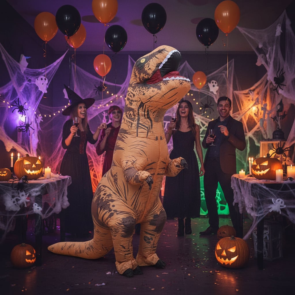 Halloween Inflatable Dinosaur Costume T-Rex Outfit with Battery Operated Fan for Party - Image 3