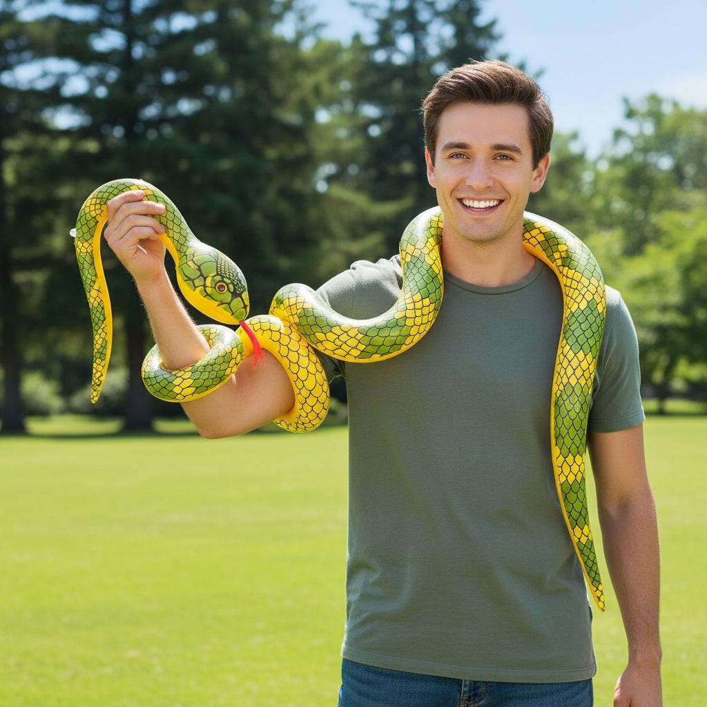 Halloween Inflatable Snake Toy Decoration for Outdoor Yard and Pool Party - Image 3