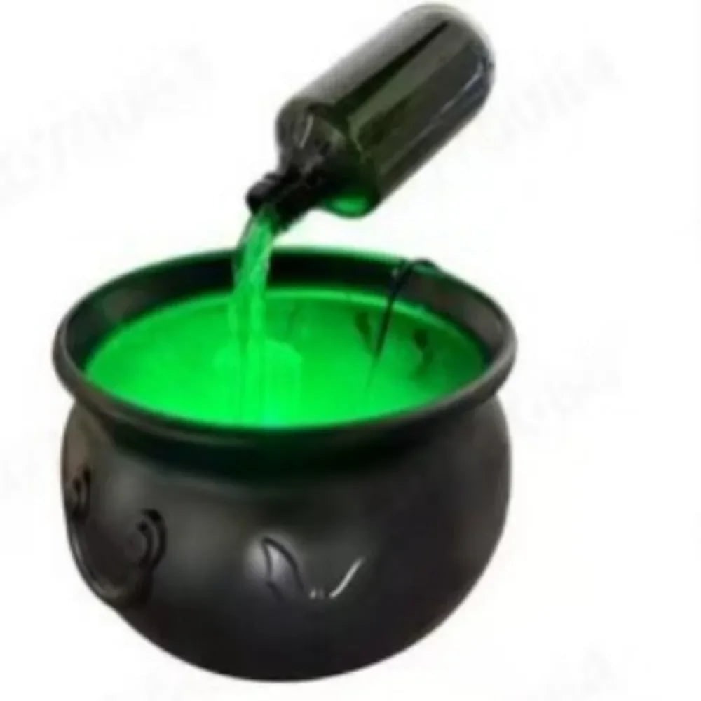 Halloween Inflatable Witch Cauldron Decoration Fog Machine LED Lights and Pouring Bottle Effect - Image 13