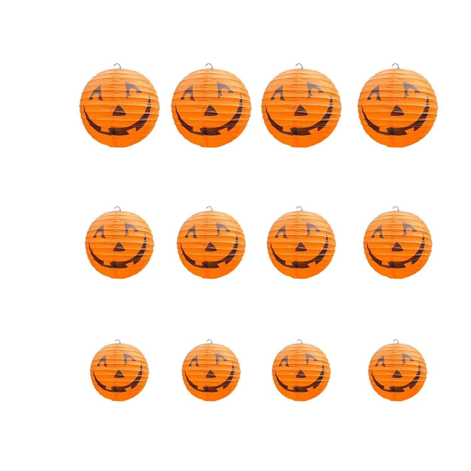 Halloween Jack O'lantern Paper Lanterns Hanging Decorations Set of 12 for Indoor Outdoor Party - Image 2