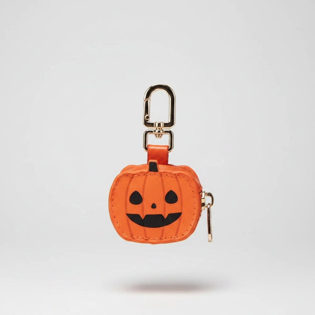 Halloween Keychain Coin Purse and Bag with Faux Leather Zipper Closure and Swivel Clasp for Party - Image 3