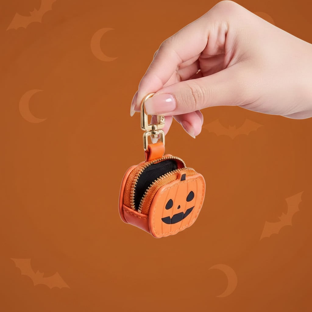Halloween Keychain Coin Purse and Bag with Faux Leather Zipper Closure and Swivel Clasp for Party - Image 5