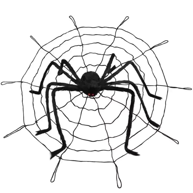 Halloween Large Giant Spider Outdoor Decoration with Poseable Legs and Web for Yard Party - Image 2