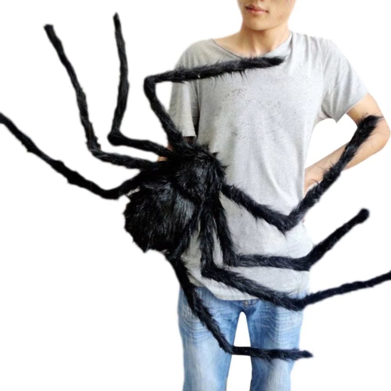Halloween Large Giant Spider Outdoor Decoration with Poseable Legs and Web for Yard Party - Image 3