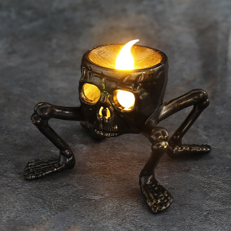 Halloween LED Light Candle Battery Operated Skeleton Hand and Decoration Holder - Image 4