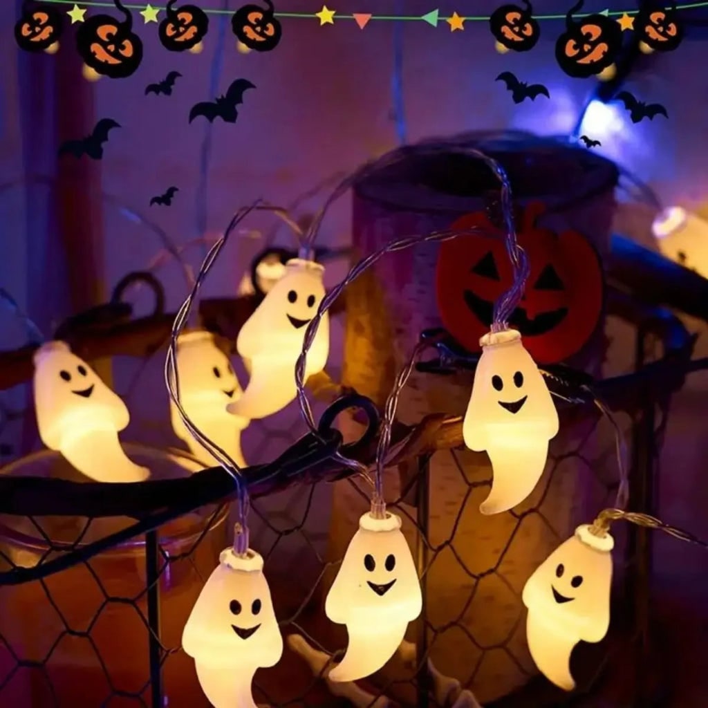 Halloween LED String Lights with Ghost Design for Outdoor and Patio Battery Operated Decoration - Image 5