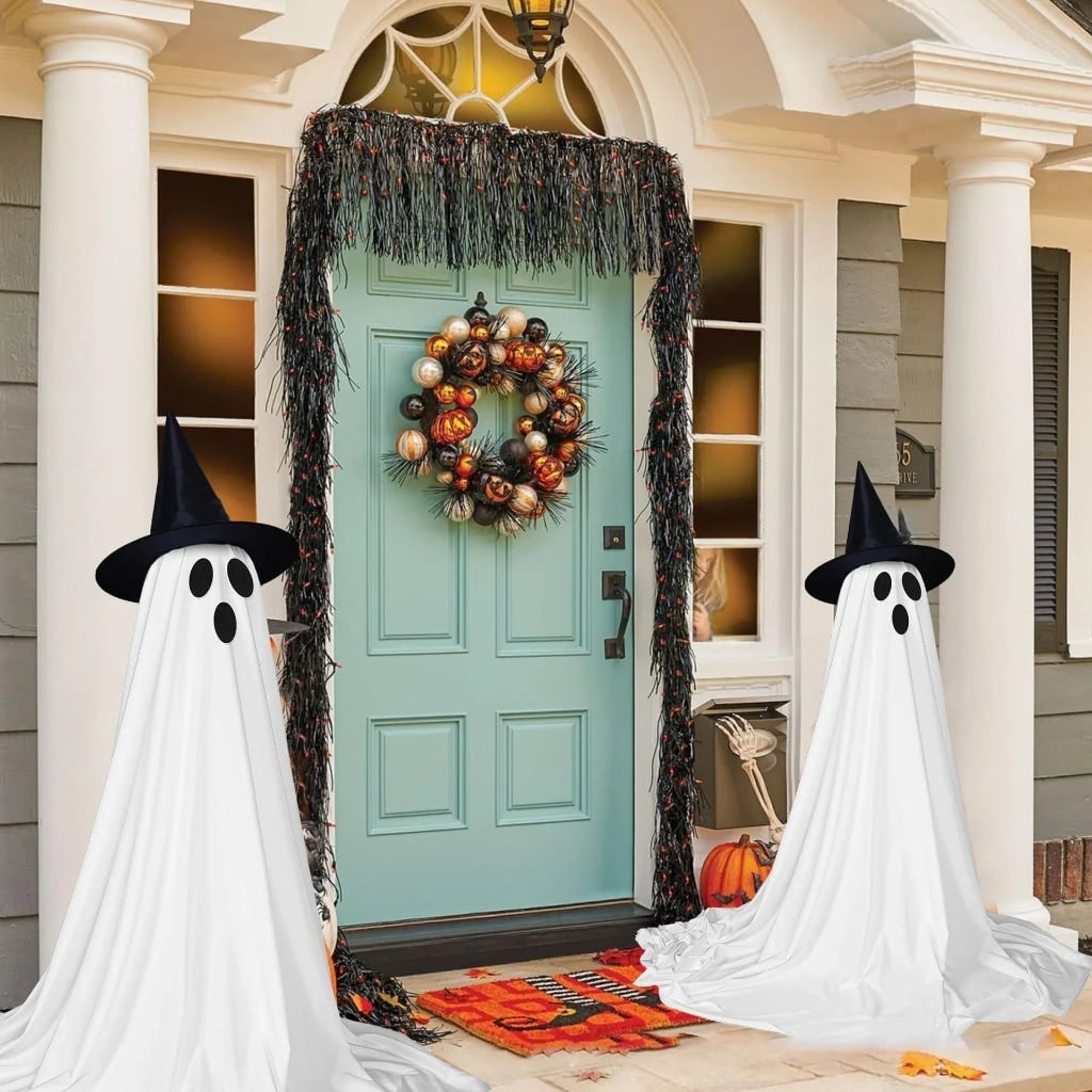 Halloween Lights Outdoor Ghost Decor with LED Up Witch Hat Figures and Remote Control - Image 4