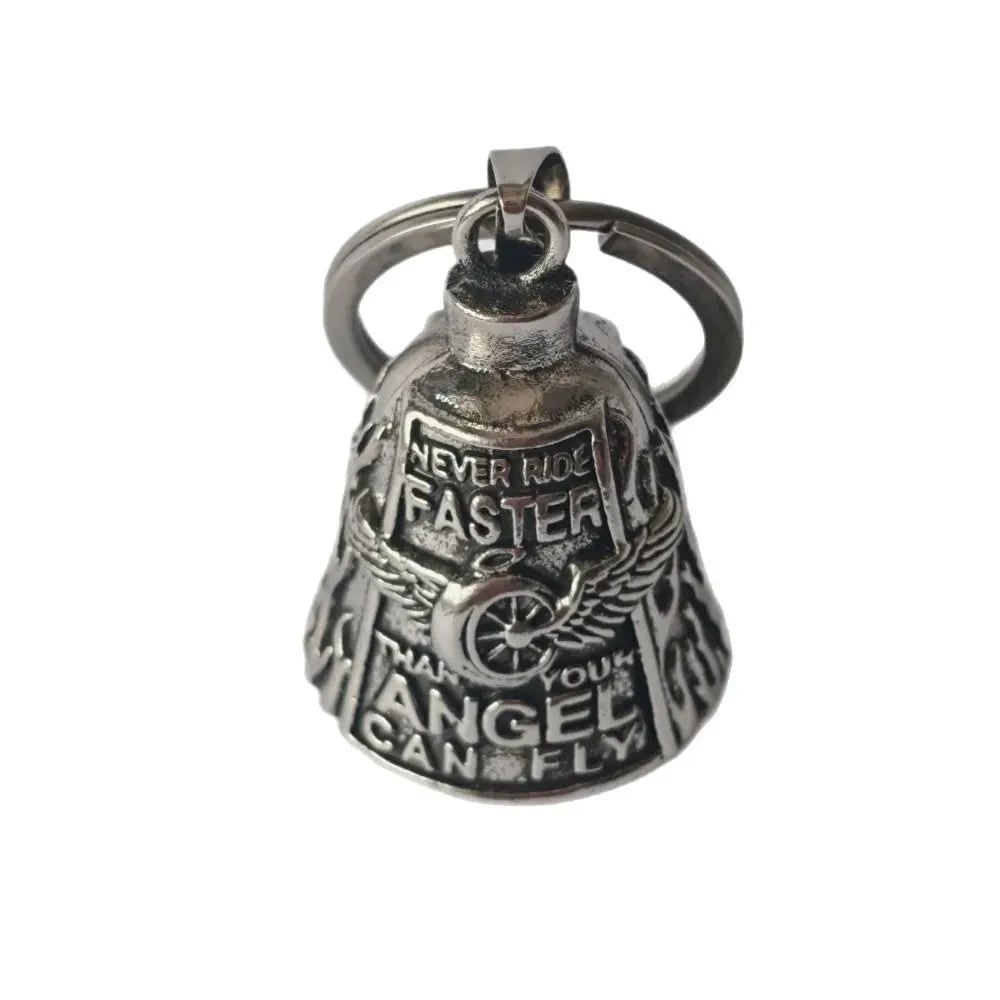 Halloween Motorcycle Guardian Bell Biker Bike Luck Charm with Angel Wings - Image 5
