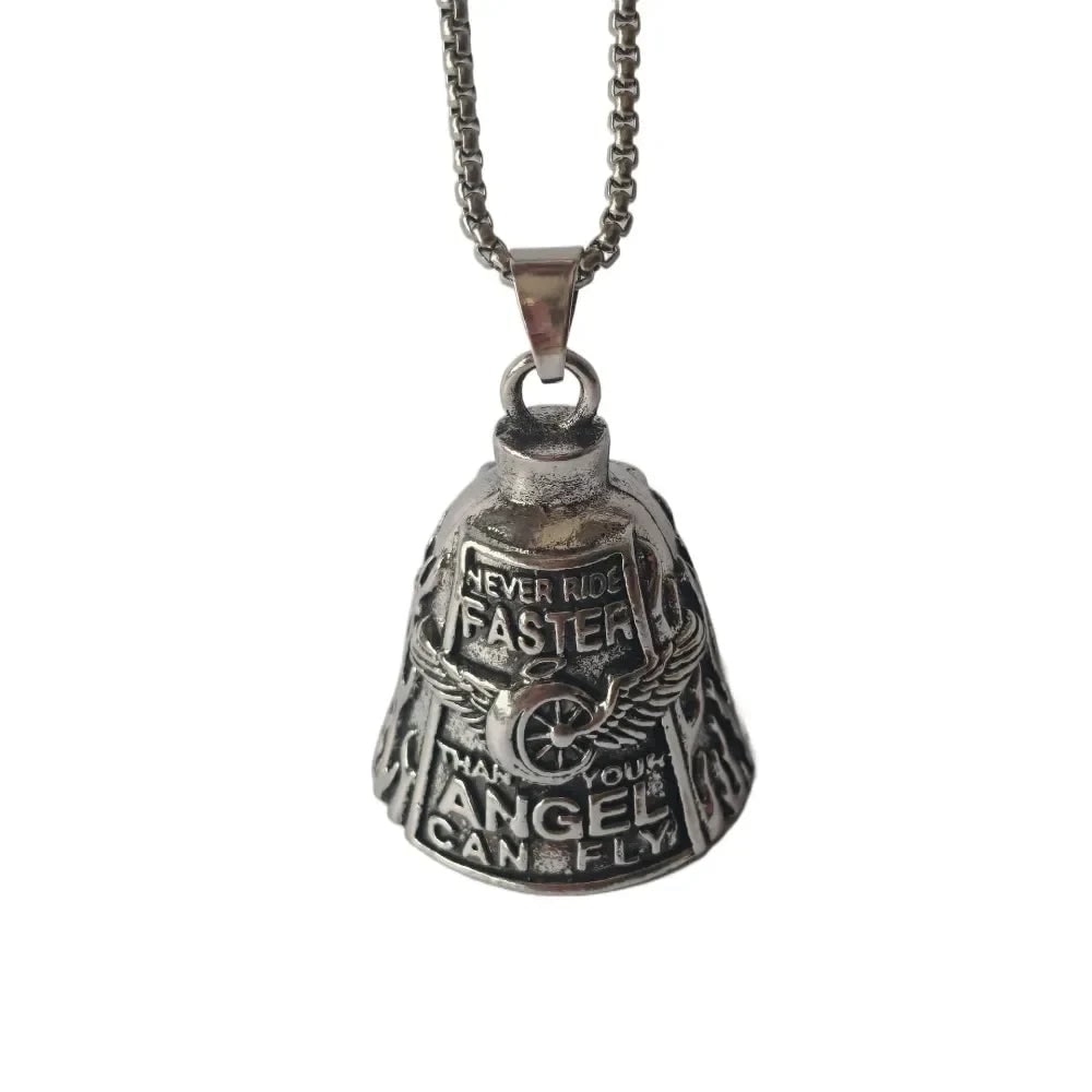 Halloween Motorcycle Guardian Bell Biker Bike Luck Charm with Angel Wings - Image 7