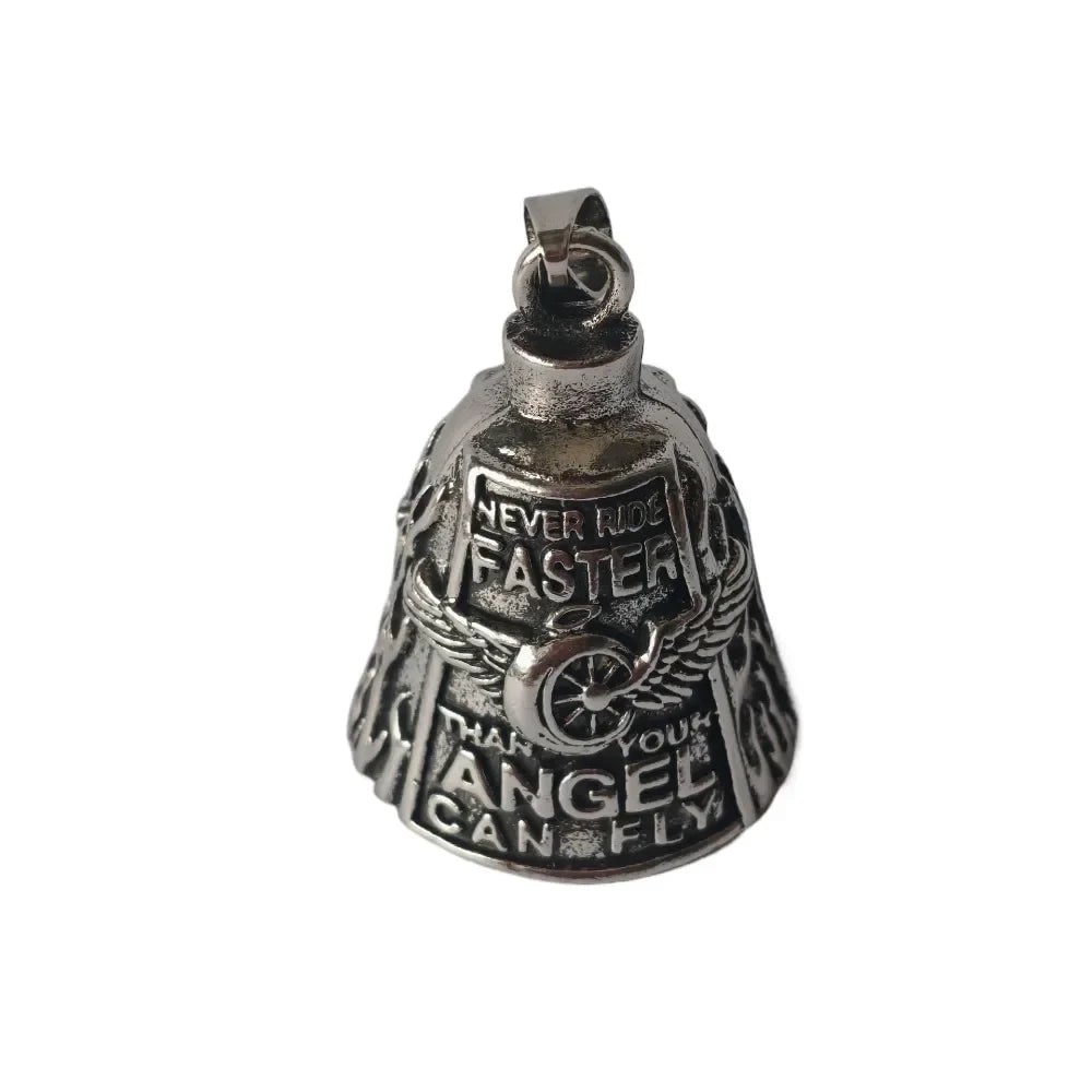 Halloween Motorcycle Guardian Bell Biker Bike Luck Charm with Angel Wings - Image 8