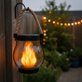 Halloween Outdoor Solar Lantern with Hanging Lights and Flickering Flame Effect for Yard Decoration - Image 1