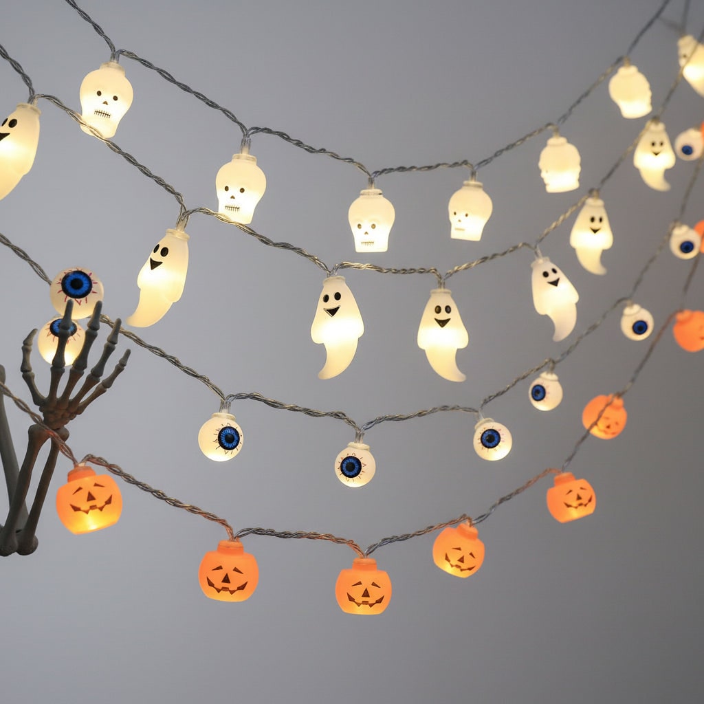 Halloween Outdoor String Lights Battery LED with Character Covers for Patio Party Decoration - Image 6