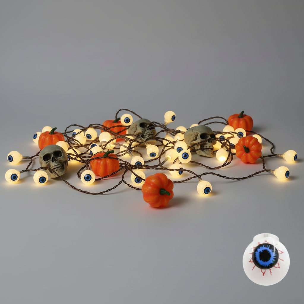 Halloween Outdoor String Lights Battery LED with Character Covers for Patio Party Decoration - Image 9