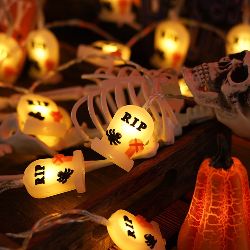 Halloween Outdoor String Lights LED Battery Operated for Indoor Patio Party Decoration - Image 1