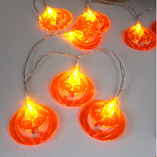 Halloween Outdoor String Lights LED Battery Operated with Pumpkin Ghost Bat Skull Eyeball Shaped - Image 1