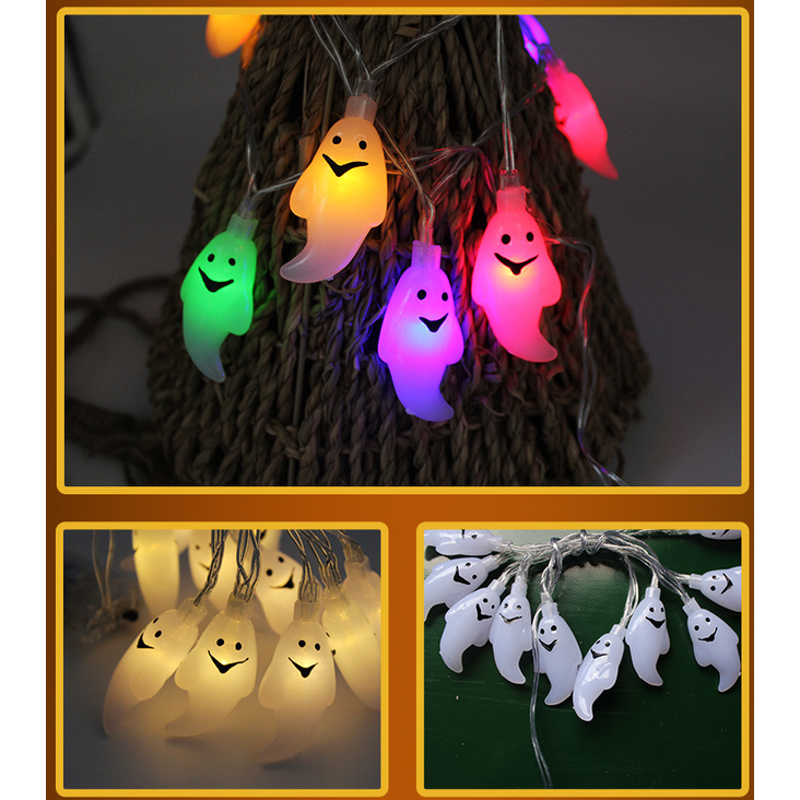 Halloween Outdoor String Lights LED Battery Operated with Pumpkin Ghost Bat Skull Eyeball Shaped - Image 10