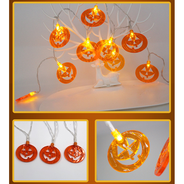 Halloween Outdoor String Lights LED Battery Operated with Pumpkin Ghost Bat Skull Eyeball Shaped - Image 12