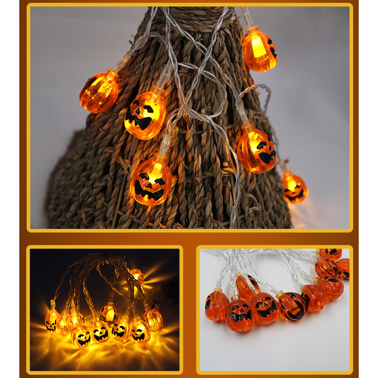 Halloween Outdoor String Lights LED Battery Operated with Pumpkin Ghost Bat Skull Eyeball Shaped - Image 13