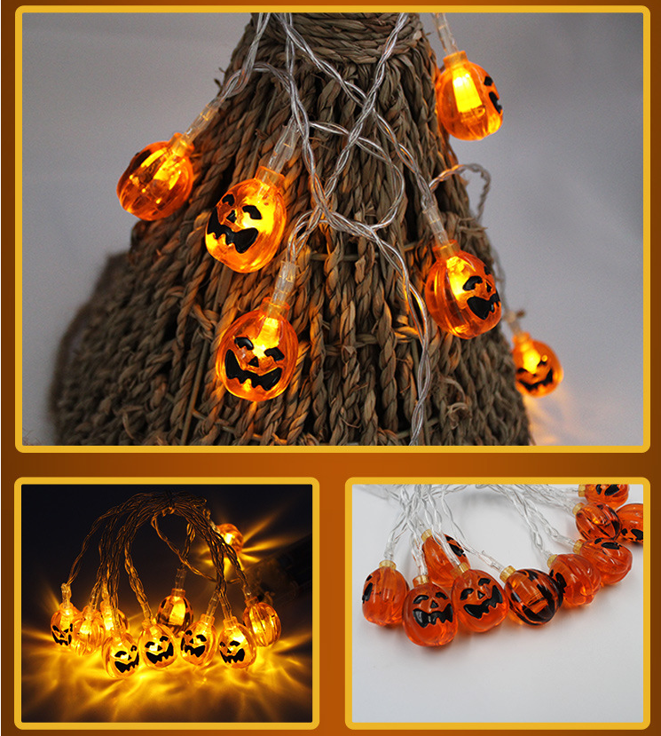 Halloween Outdoor String Lights LED Battery Operated with Pumpkin Ghost Bat Skull Eyeball Shaped - Image 13