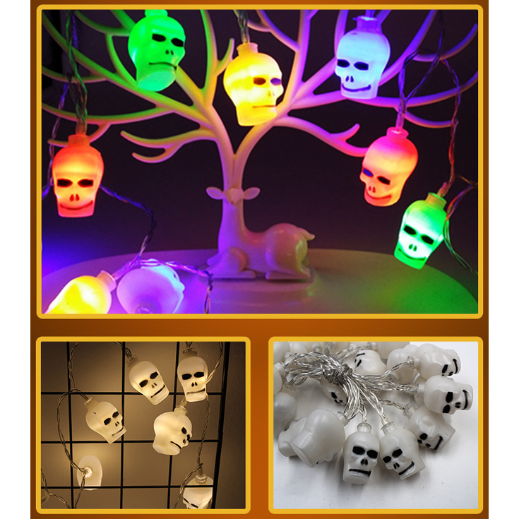 Halloween Outdoor String Lights LED Battery Operated with Pumpkin Ghost Bat Skull Eyeball Shaped - Image 17