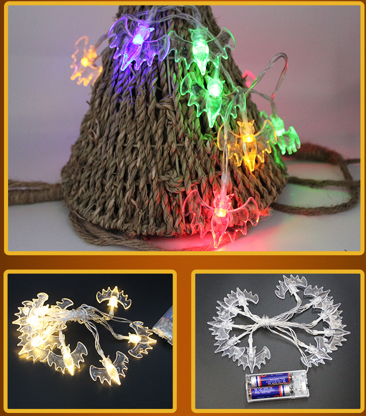 Halloween Outdoor String Lights LED Battery Operated with Pumpkin Ghost Bat Skull Eyeball Shaped - Image 18