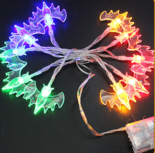Halloween Outdoor String Lights LED Battery Operated with Pumpkin Ghost Bat Skull Eyeball Shaped - Image 2