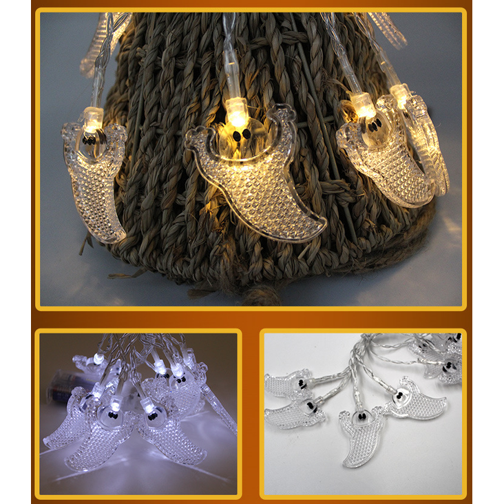 Halloween Outdoor String Lights LED Battery Operated with Pumpkin Ghost Bat Skull Eyeball Shaped - Image 3