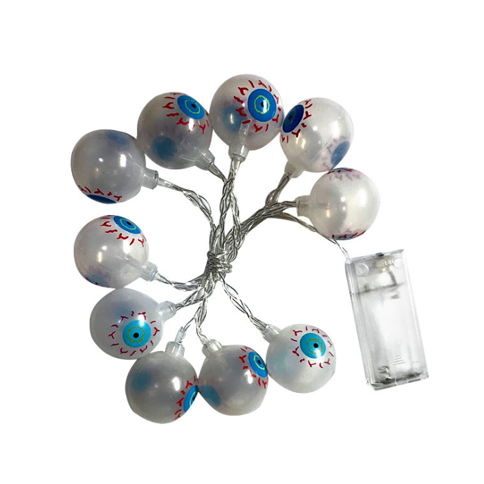 Halloween Outdoor String Lights LED Battery Operated with Pumpkin Ghost Bat Skull Eyeball Shaped - Image 4