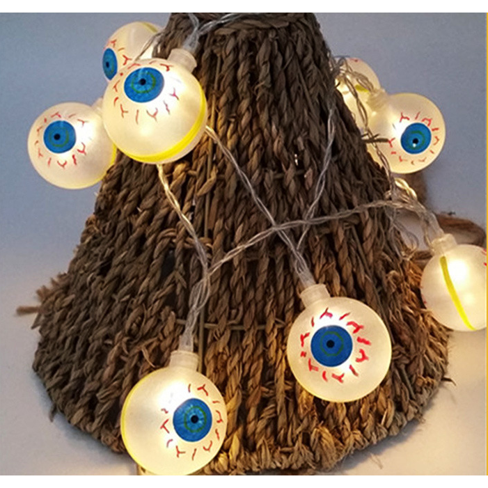 Halloween Outdoor String Lights LED Battery Operated with Pumpkin Ghost Bat Skull Eyeball Shaped - Image 8