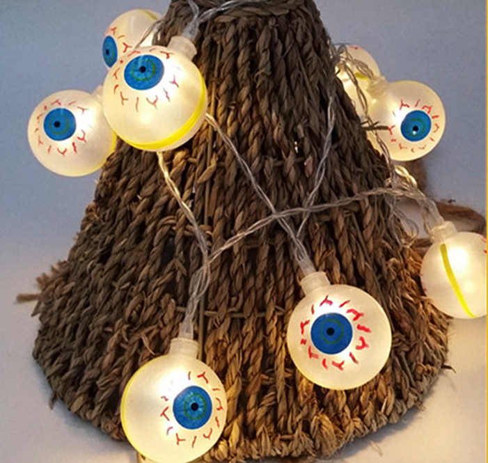 Halloween Outdoor String Lights LED Battery Operated with Pumpkin Ghost Bat Skull Eyeball Shaped - Image 8