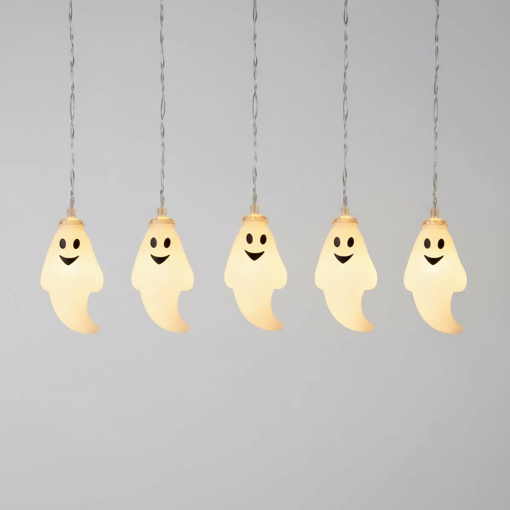 Halloween Outdoor String Lights with Battery Operated LED Ghost for Patio and Party Decoration - Image 3