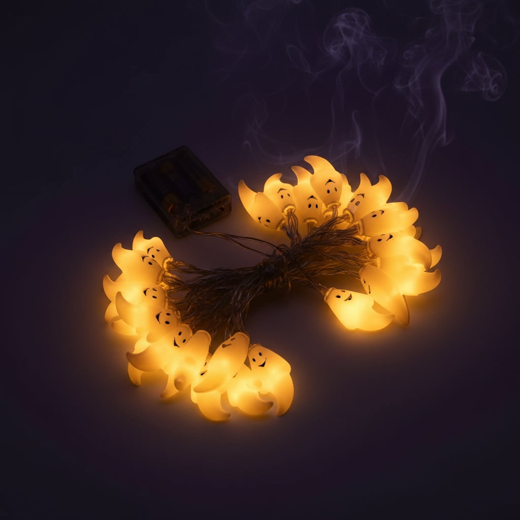Halloween Outdoor String Lights with Battery Operated LED Ghost for Patio and Party Decoration - Image 6