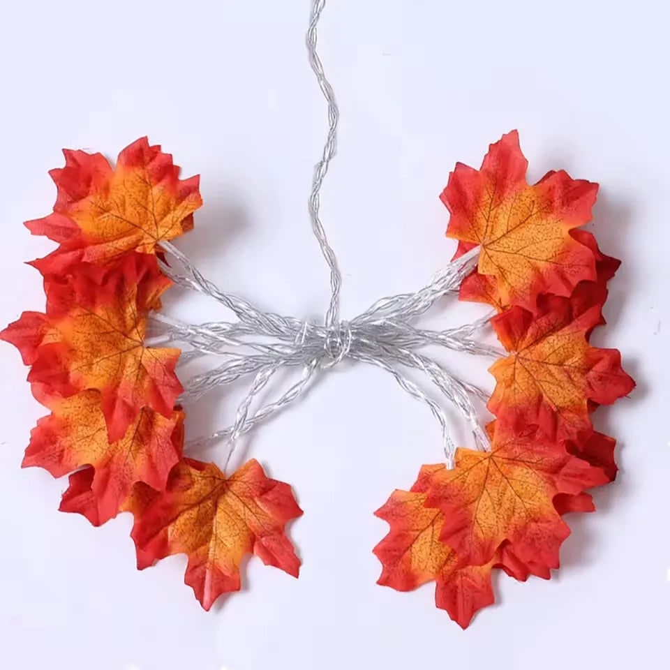 Halloween Outdoor String Lights with Maple Leaf Garland and Warm LED for Fall Patio Decoration - Image 5