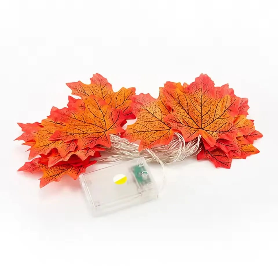 Halloween Outdoor String Lights with Maple Leaf Garland and Warm LED for Fall Patio Decoration - Image 6