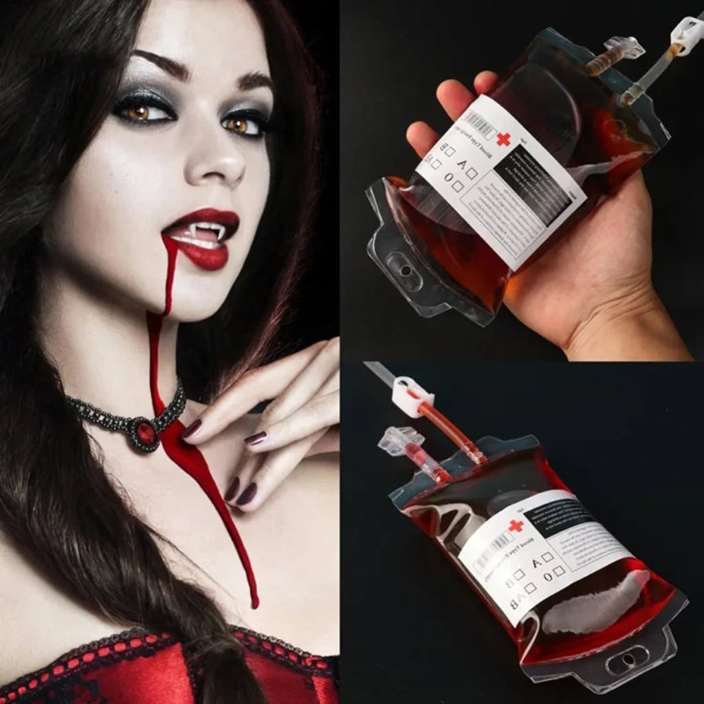Halloween Party Cups Blood Bag Design with Iv Tubing and Syringe for Spooky Vampire Themed Parties - Image 4