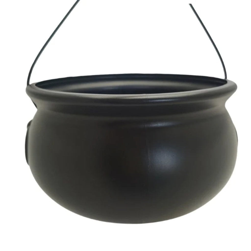 Halloween Plastic Witches Cauldron Large Black Decoration for Trick or Treat Party - Image 4