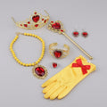 Halloween Princess Dress Up and Party Accessories Set with Tiara Wand Gloves Necklace and Jewelry - Image 1