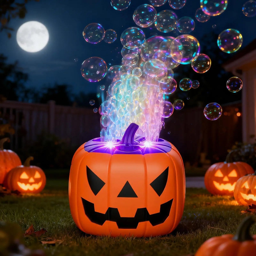 Halloween Pumpkin Bubble Machine and Blower with LED Lights for Outdoor Party Decoration - Image 2