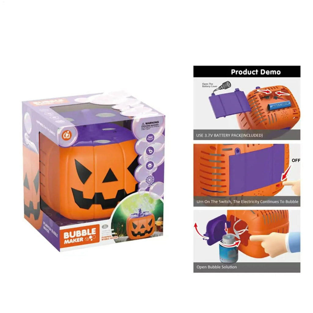 Halloween Pumpkin Bubble Machine and Blower with LED Lights for Outdoor Party Decoration - Image 3