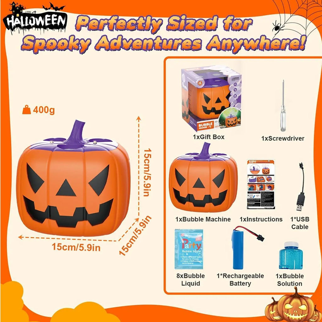 Halloween Pumpkin Bubble Machine and Blower with LED Lights for Outdoor Party Decoration - Image 6