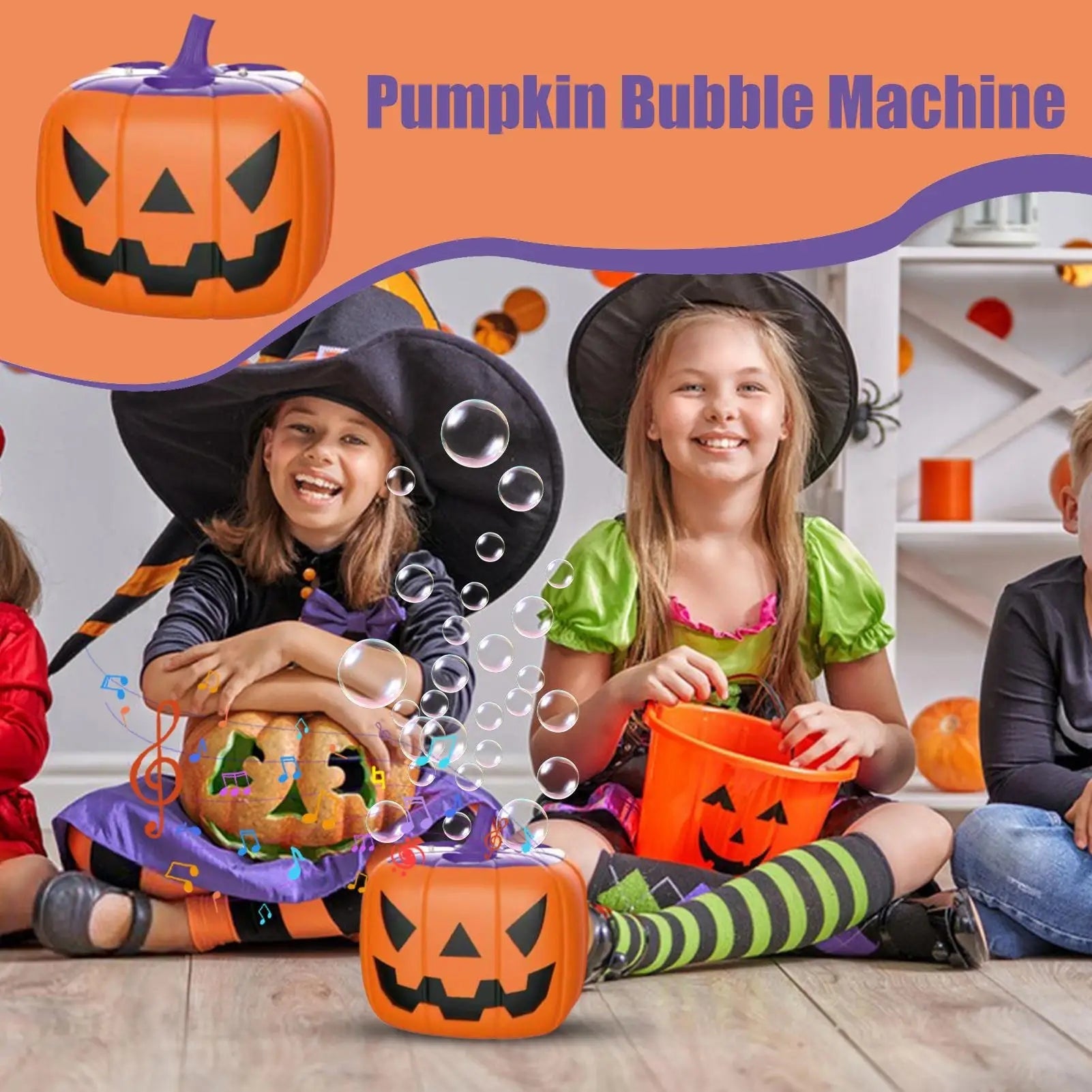 Halloween Pumpkin Bubble Machine and Blower with LED Lights for Outdoor Party Decoration - Image 8