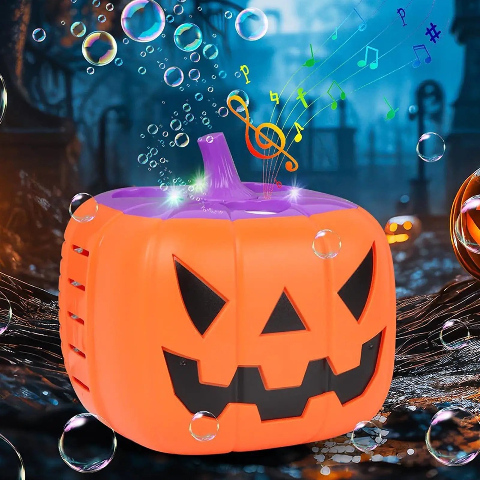 Halloween Pumpkin Bubble Machine and Blower with LED Lights for Outdoor Party Decoration - Image 9