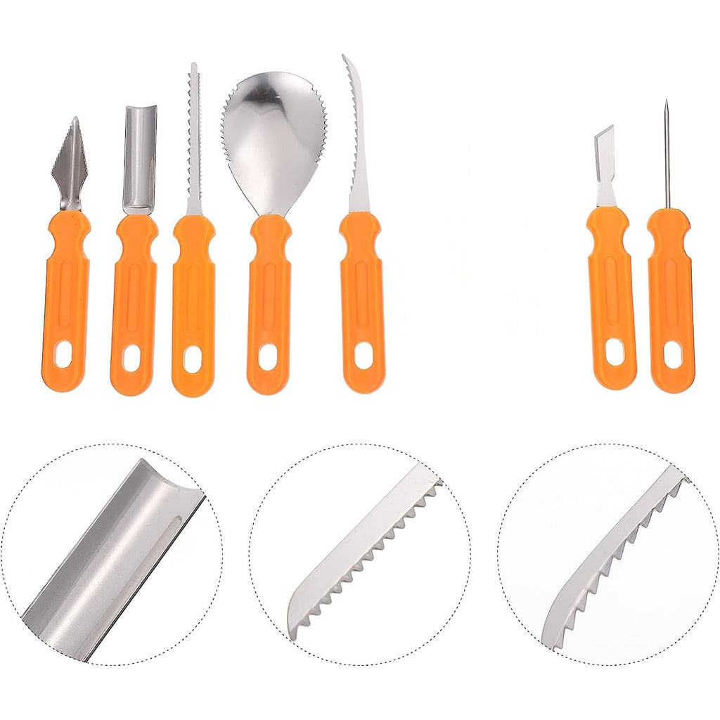 Halloween Pumpkin Carving Kit and Tools with Stainless Steel Blades and Storage for Supplies - Image 2
