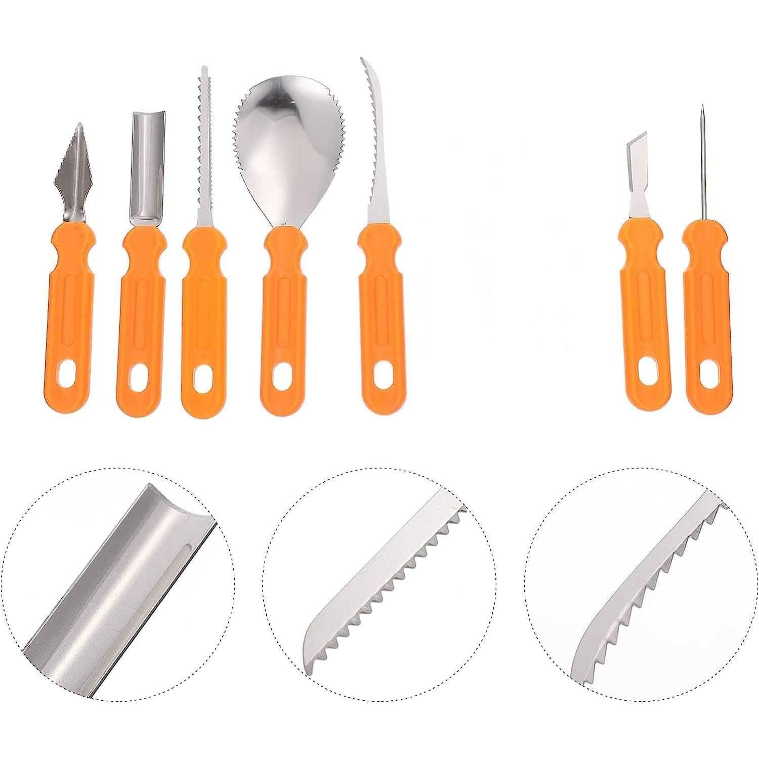 Halloween Pumpkin Carving Kit and Tools with Stainless Steel Blades and Storage for Supplies - Image 2