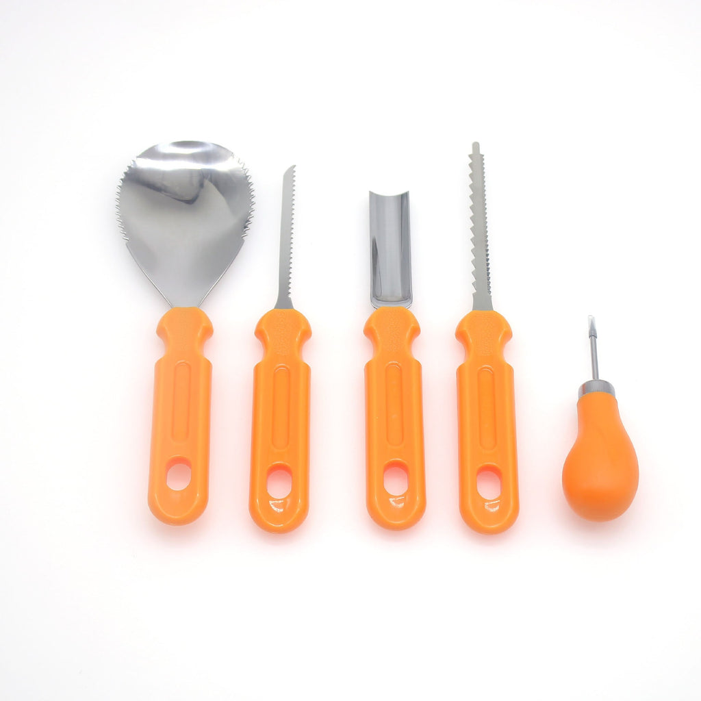 Halloween Pumpkin Carving Kit Tools and Supplies with Stainless Steel Blades Wooden Handles - Image 6